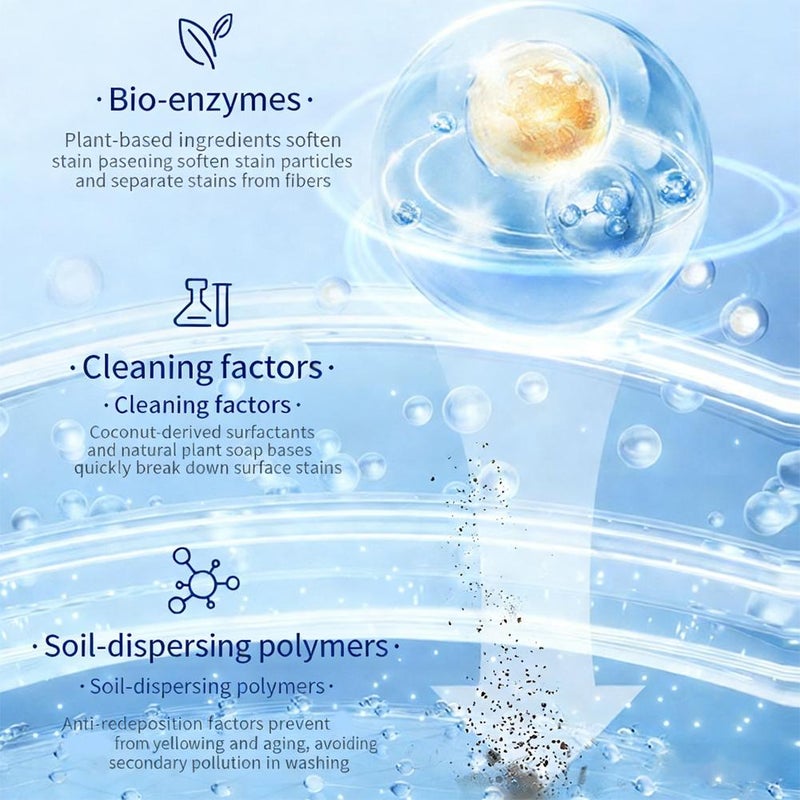 Hyper Concentrated Strong Stain Remover Powder,16.67 Fl Oz Strong Stain Remover Powder Oxygen Laundry Powder For Clothes,Lifts Tough Stains & Safe On Everyday Fabrics,Terminate Sweat Oil Stains,500g - Image 4